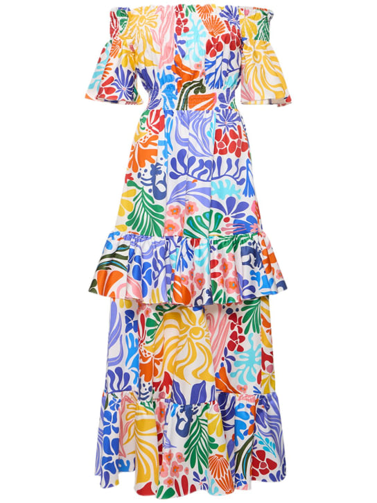 Borgo De Nor: Elena floral printed cotton maxi dress - Multicolor - women_0 | Luisa Via Roma