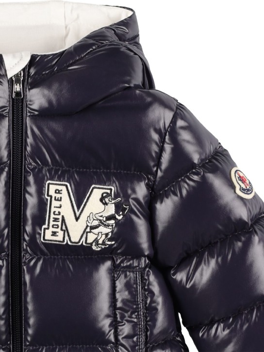 Moncler: Arslan nylon laqué down jacket - Navy - kids-girls_1 | Luisa Via Roma
