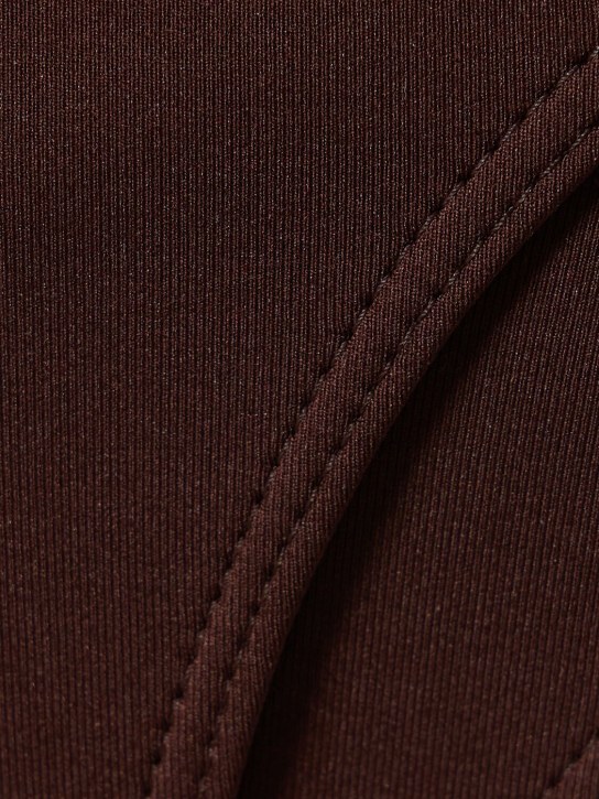 MUGLER: Strappy cutout bikini bottoms - Dark Brown - women_1 | Luisa Via Roma