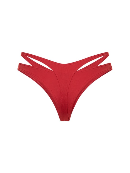 MUGLER: Braguitas de bikini con abertura - Rojo Oscuro - women_1 | Luisa Via Roma