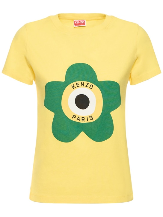 Kenzo Paris: T-Shirt aus Baumwolle „Kenzo Target“ - Gelb - women_0 | Luisa Via Roma