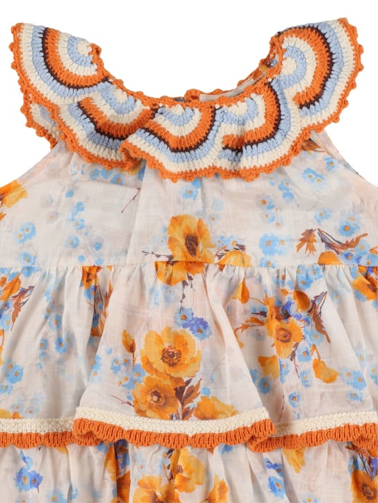 Zimmermann: Vestito in cotone crochet stampato - Bianco - kids-girls_1 | Luisa Via Roma