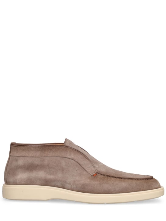 Santoni: Suede desert shoes - Brown - men_0 | Luisa Via Roma