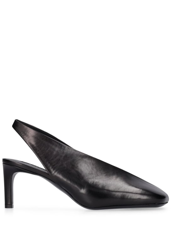 Jil Sander: Zapatos de tacón Court de piel 65mm - Negro - women_0 | Luisa Via Roma