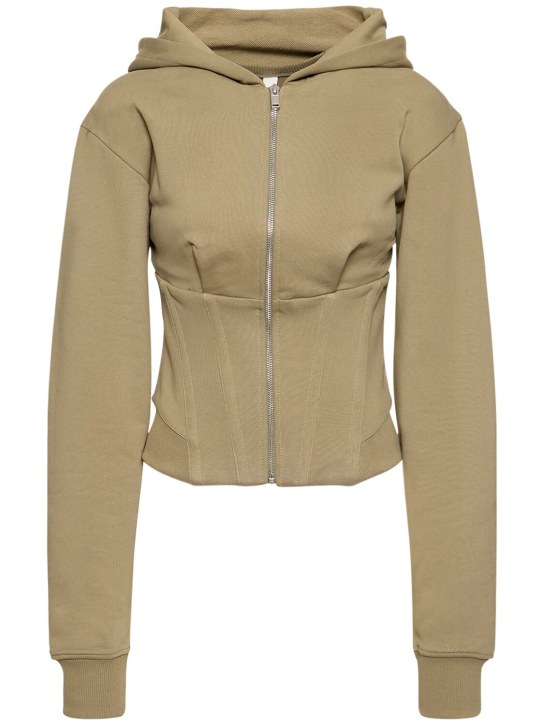 Cotton jersey corset hoodie - Thumbnail 1