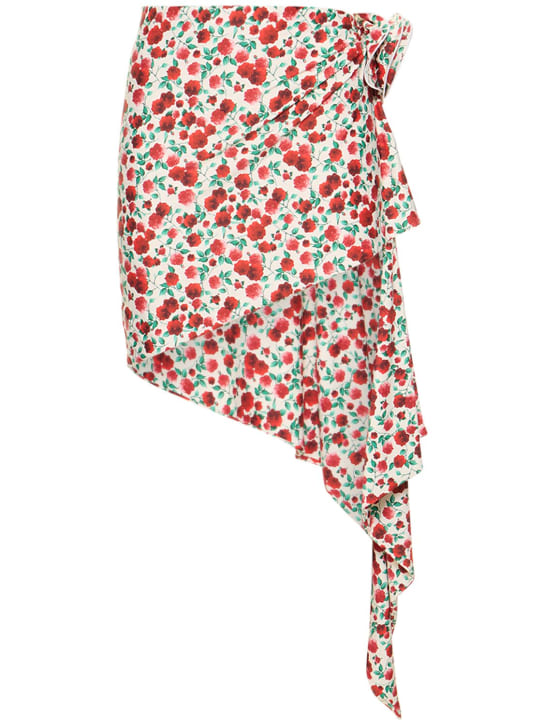 Magda Butrym: Flower printed jersey pool skirt w/rose - Multicolor - women_0 | Luisa Via Roma