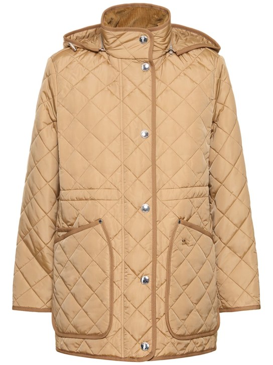 Burberry: Roxbugh quilted hooded jacket - Archive Beige - women_0 | Luisa Via Roma