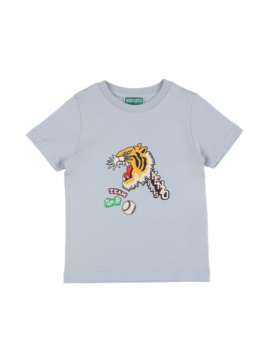 Kenzo Kids: 로고 프린트 오가닉 코튼 티셔츠 - kids-boys_0 | Luisa Via Roma