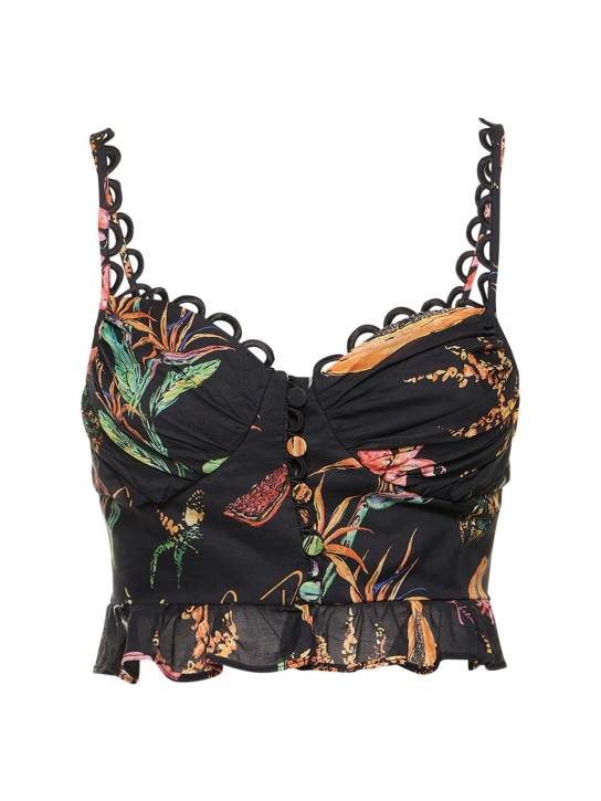 Charo Ruiz: Oberteil aus Baumwolle „Mara“ - Schwarz/Multi - women_0 | Luisa Via Roma