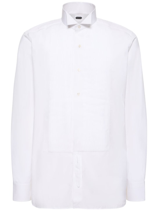 Tom Ford: 府绸修身晚礼服衬衫 - 白色 - men_0 | Luisa Via Roma