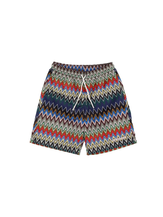 Missoni: Shorts mare in nylon stampato - Multicolore - kids-boys_0 | Luisa Via Roma