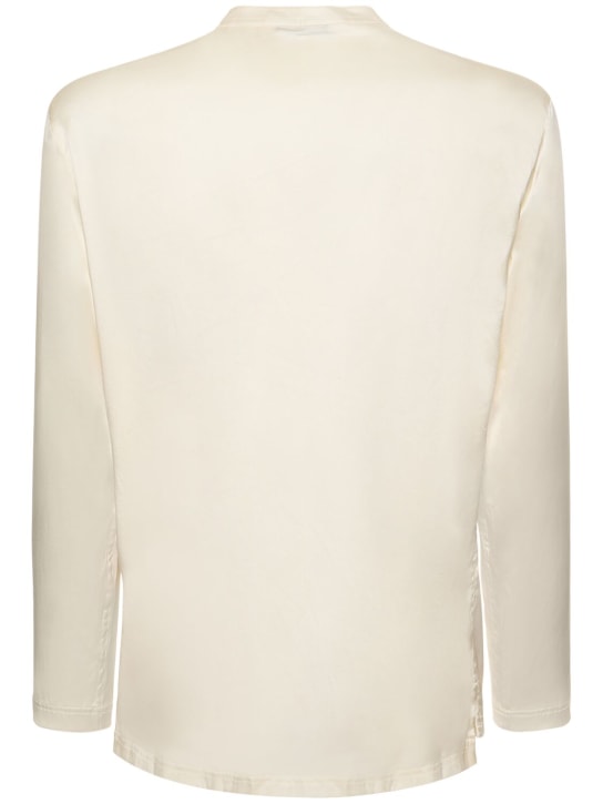 Tom Ford: Silk pajama shirt - Ivory - men_4 | Luisa Via Roma