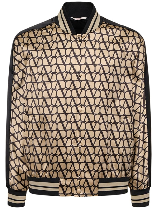 Valentino: Toile Iconographe casual jacket - Beige/Schwarz - men_0 | Luisa Via Roma