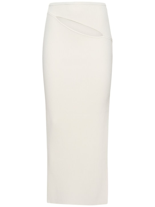 Christopher Esber: Gonna lunga vita alta Slash in maglia - Avorio - women_0 | Luisa Via Roma