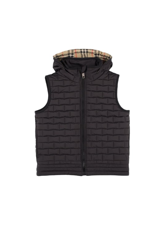 Burberry: Quilted puffer vest - Black - kids-boys_0 | Luisa Via Roma