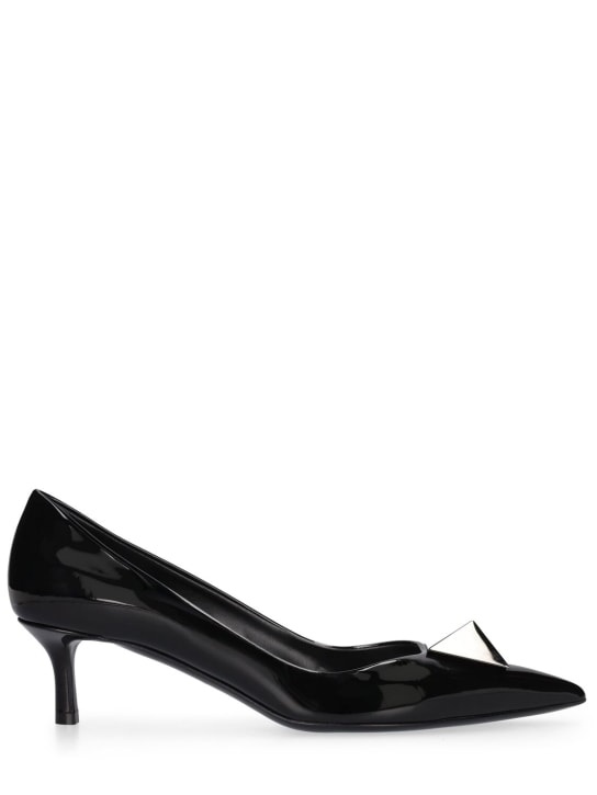 Valentino Garavani: Zapatos de tacón de charol con tachuelas 50mm - Negro - women_0 | Luisa Via Roma