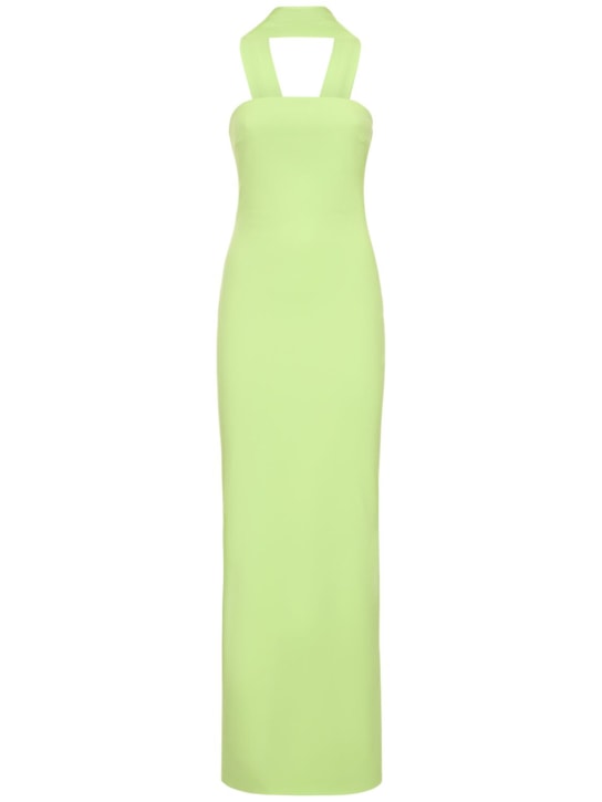 Solace London: Amari 크레이프 롱 드레스 - 그린 - women_0 | Luisa Via Roma