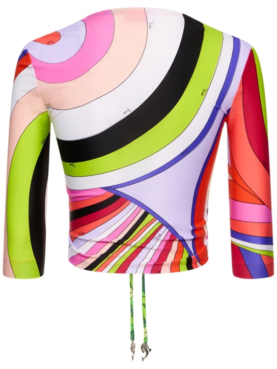Pucci: Iride印花莱卡短款上衣 - 多色 - women_4 | Luisa Via Roma