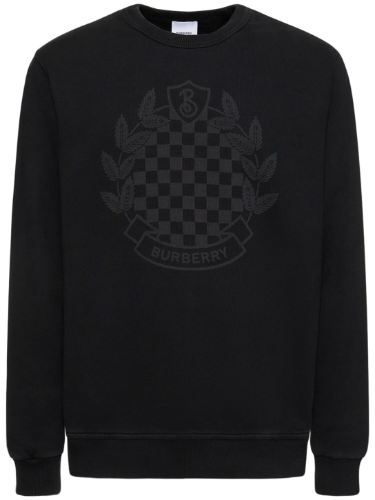 Burberry: Surbiton checkerboard printed sweatshirt - Black - men_0 | Luisa Via Roma