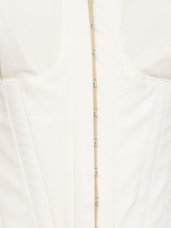 Dion Lee: Cotton blend poplin corset crop shirt - Ivory - women_1 | Luisa Via Roma