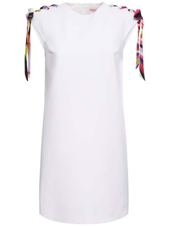Pucci: Tech crepe mini dress - Beyaz - women_0 | Luisa Via Roma