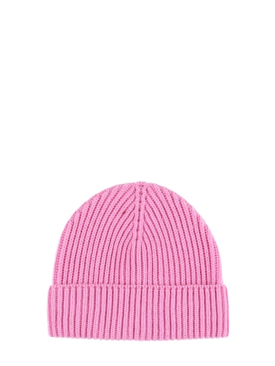 Annagreta: Vanina ribbed cashmere hat - Pink - women_0 | Luisa Via Roma