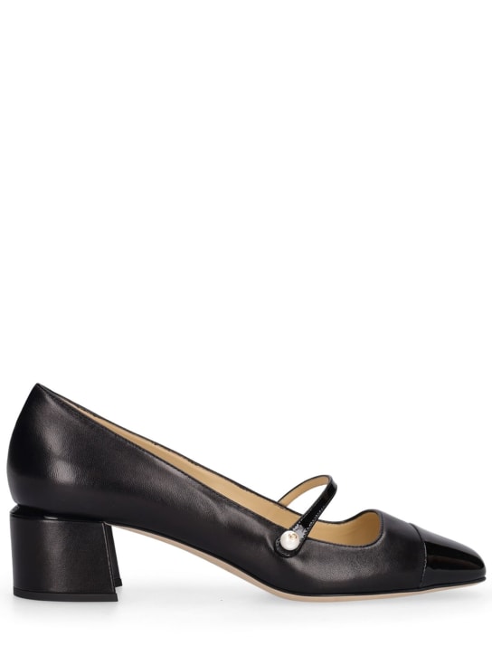 Jimmy Choo: 45mm Elisa leather heels - Black - women_0 | Luisa Via Roma
