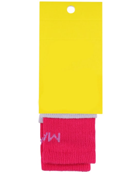 Marc Jacobs: Intarsia logo cotton socks - Mor/Fuşya - kids-girls_0 | Luisa Via Roma