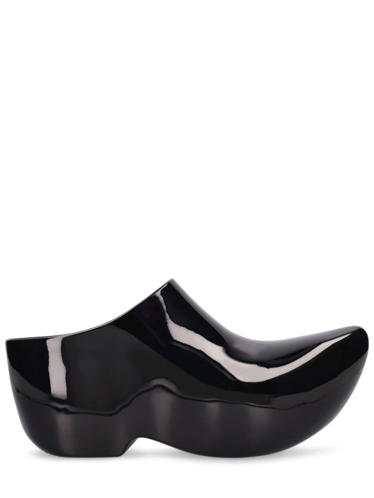 Balenciaga: 65毫米Technoclog橡胶穆勒鞋 - 黑色 - women_0 | Luisa Via Roma