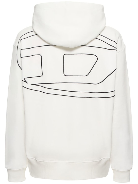 Diesel: Oval-D loose cotton fleece hoodie - men_0 | Luisa Via Roma