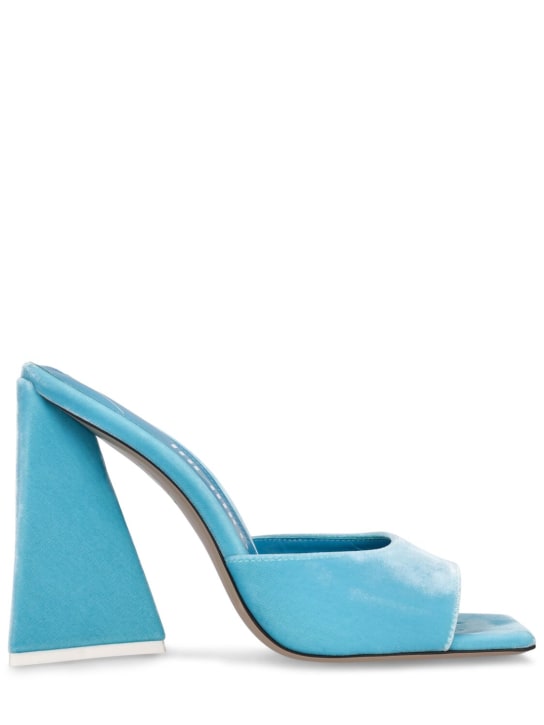 The Attico: Zapatos mules de terciopelo 115mm - Azul Claro - women_0 | Luisa Via Roma