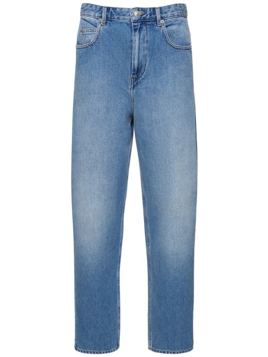 Marant Etoile: Jeans larghi Corsy in denim di cotone - Celeste - women_0 | Luisa Via Roma