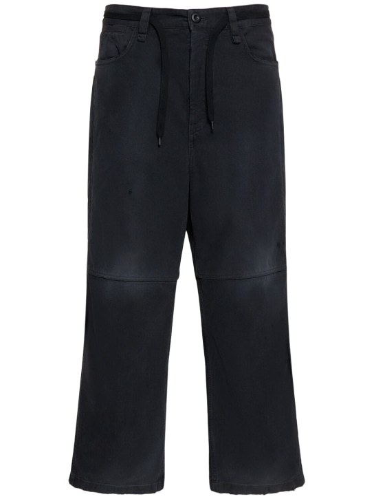 Balenciaga: Pantalones cropped de algodón - Negro - men_0 | Luisa Via Roma
