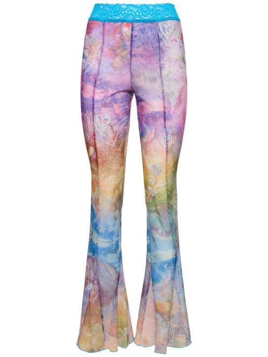 Andersson Bell: Pantalones de malla estampada - Multicolor - women_0 | Luisa Via Roma