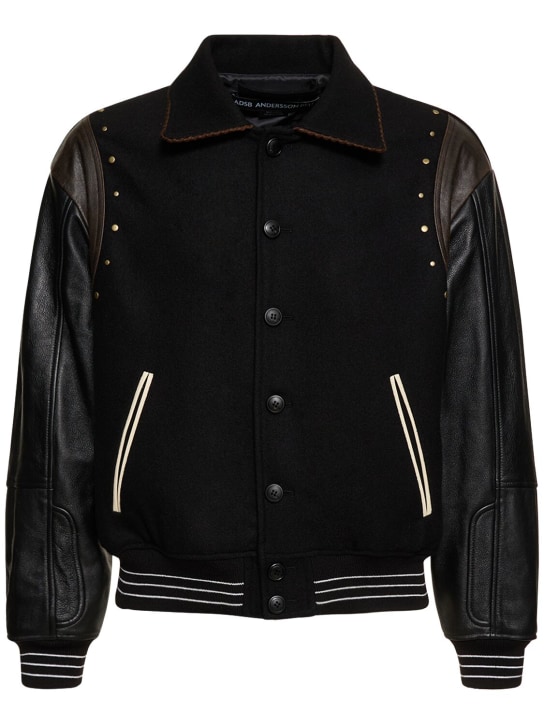 Teddy jacket for men with leather sleeves 