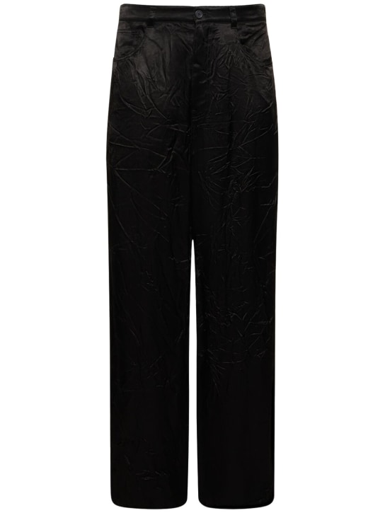 Balenciaga: 宽松粘胶纤维混纺裤子 - 黑色 - men_0 | Luisa Via Roma