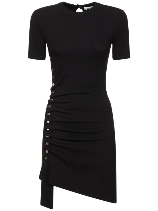 Rabanne: Viscose jersey mini dress - Black - women_0 | Luisa Via Roma