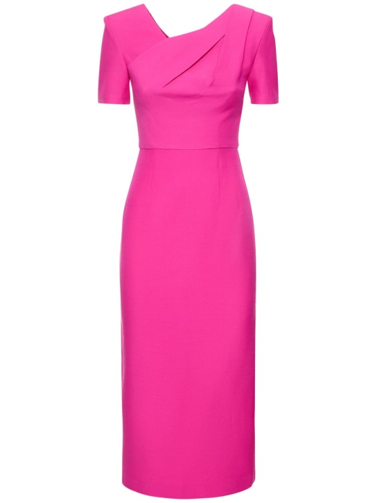 Roland Mouret: Silk & wool midi dress - Pink - women_0 | Luisa Via Roma