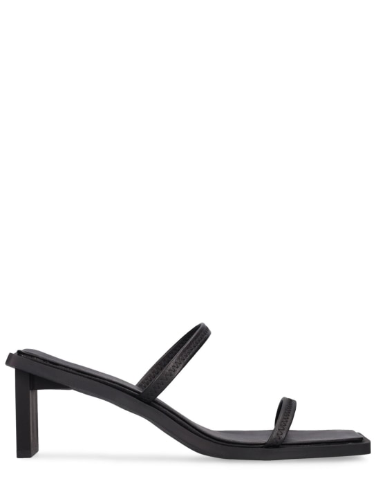 St. Agni: 30毫米Fine皮革穆勒鞋 - 黑色 - women_0 | Luisa Via Roma