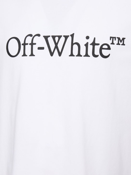 Off-White: Big Bookish Skate cotton t-shirt - Beyaz - men_1 | Luisa Via Roma
