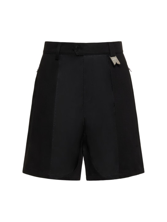 Rough.: Bootcut cotton shorts - Siyah - men_0 | Luisa Via Roma