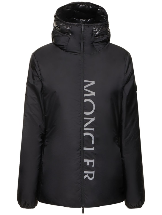Moncler: Nylon down jacket - Black - women_0 | Luisa Via Roma