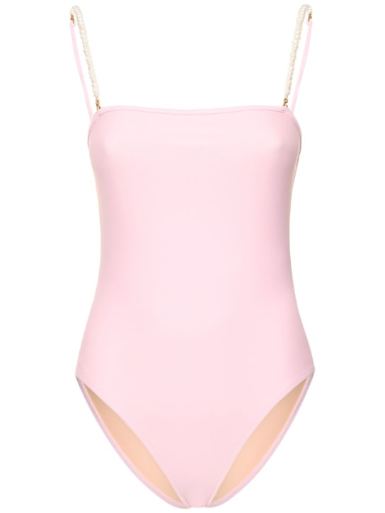 Dolla Paris: Lola one piece swimsuit w/beaded straps - 핑크 - women_0 | Luisa Via Roma