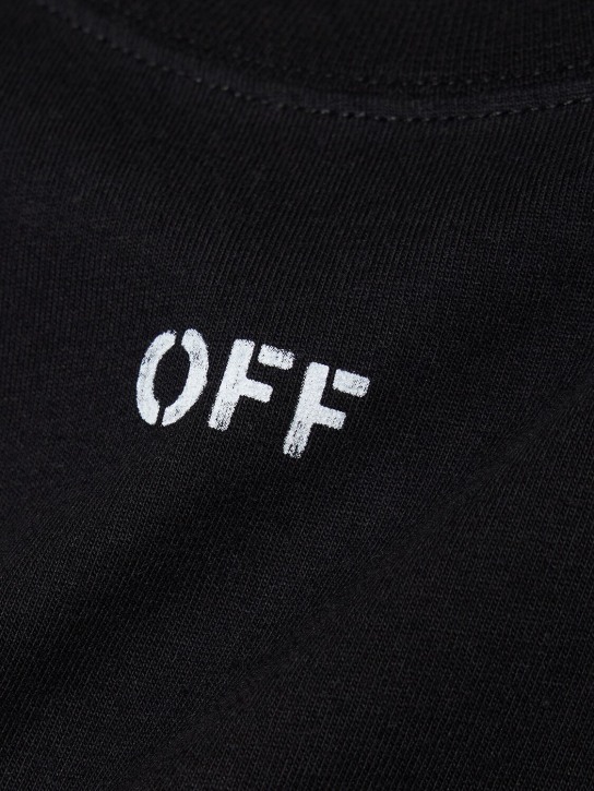 Off-White: Off Stamp Skate棉质T恤 - 黑色 - men_1 | Luisa Via Roma