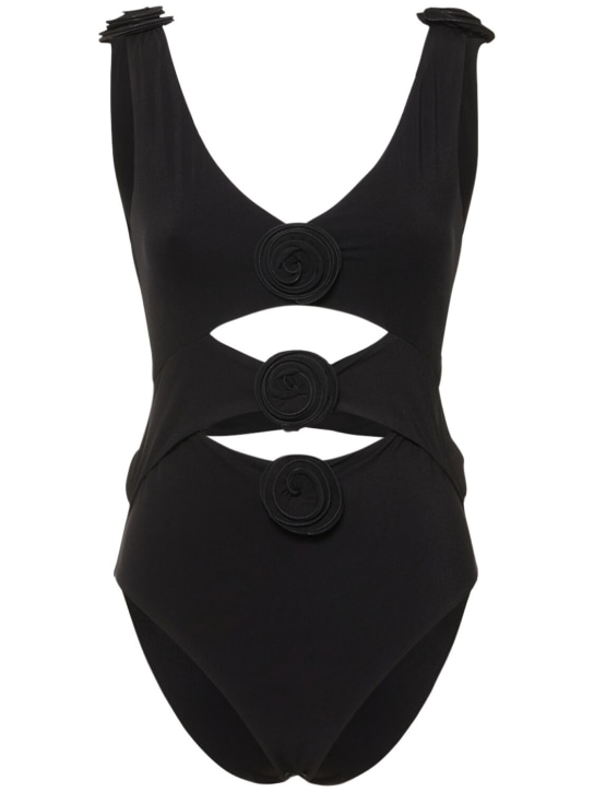 Magda Butrym: Cutout jersey bodysuit - Black - women_0 | Luisa Via Roma