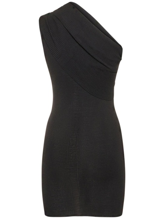 Rick Owens: Vestito mini monospalla in maglia - women_4 | Luisa Via Roma
