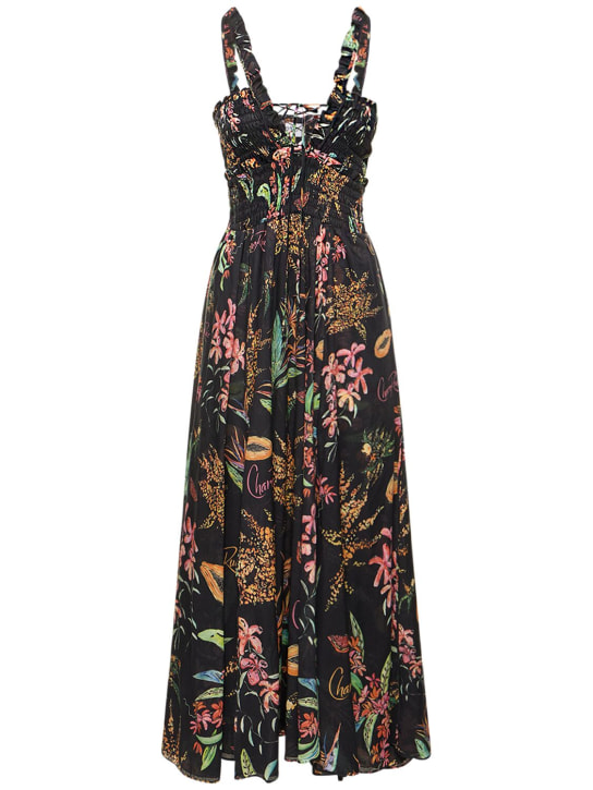 Charo Ruiz: Floral printed cotton maxi dress - women_0 | Luisa Via Roma