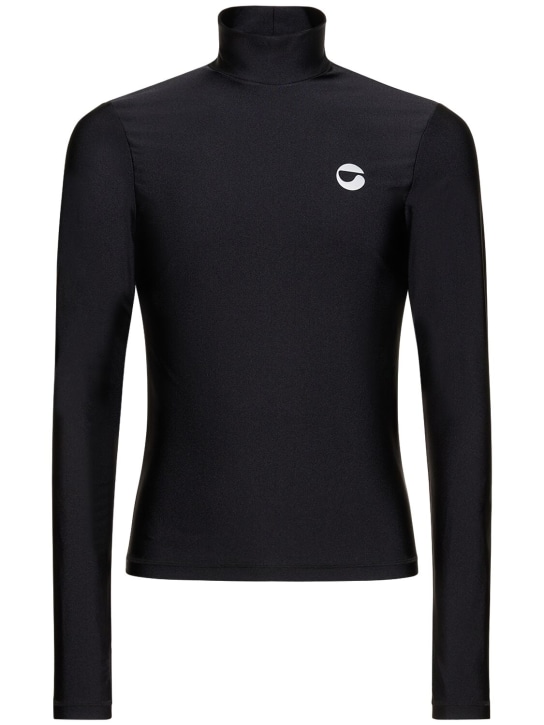 Coperni: ハイカラー長袖Tシャツ - ブラック - men_0 | Luisa Via Roma