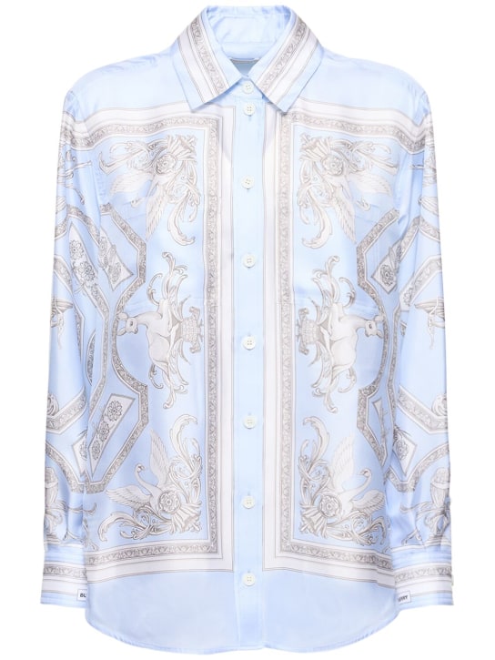Burberry: Ivanna printed silk twill shirt - Blassblau - women_0 | Luisa Via Roma
