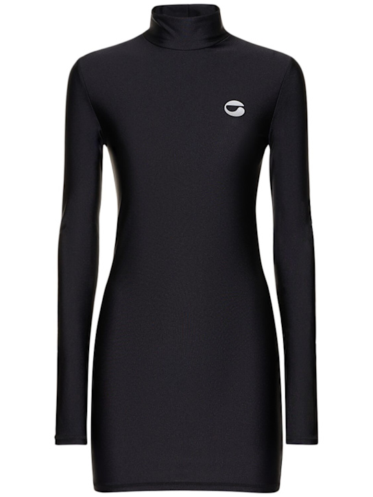 Coperni: High neck fitted jersey mini dress - women_0 | Luisa Via Roma